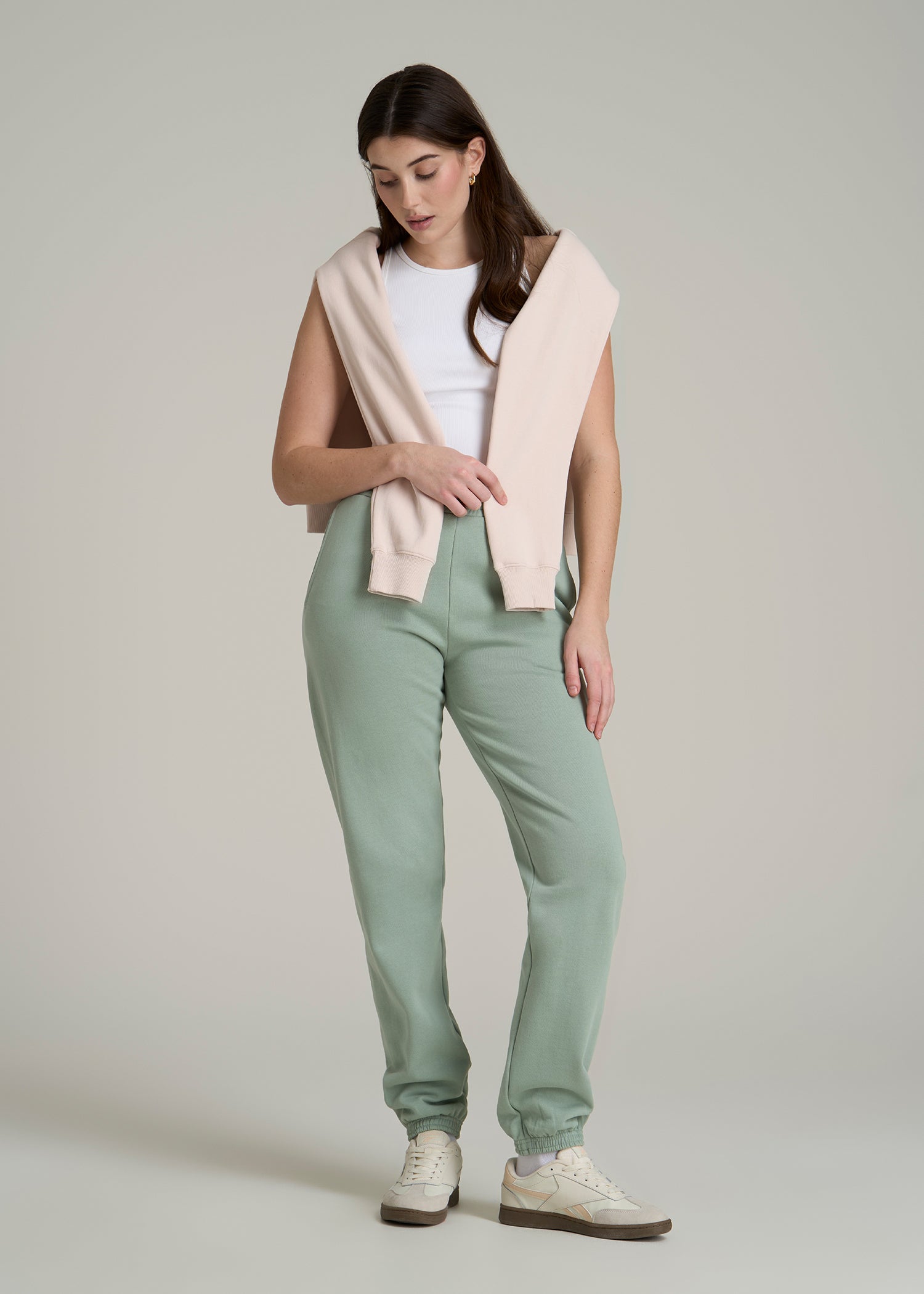 Wearever Fleece Relaxed Sweatpants for Tall Women in Seagrass