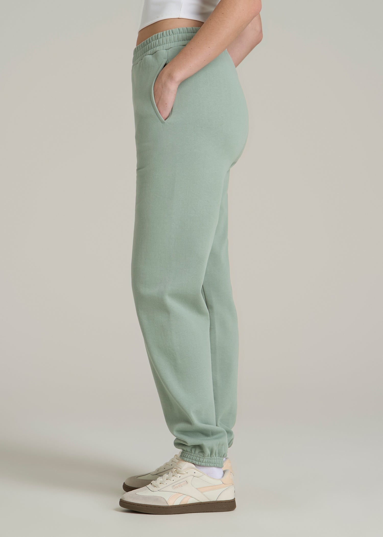 Wearever Fleece Relaxed Sweatpants for Tall Women in Seagrass