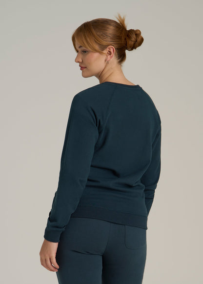Wearever French Terry Crewneck Sweatshirt for Tall Women in Bright Navy