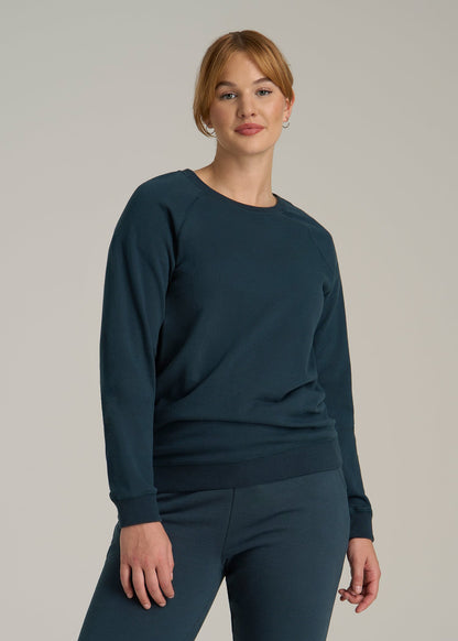 Wearever French Terry Crewneck Sweatshirt for Tall Women in Bright Navy