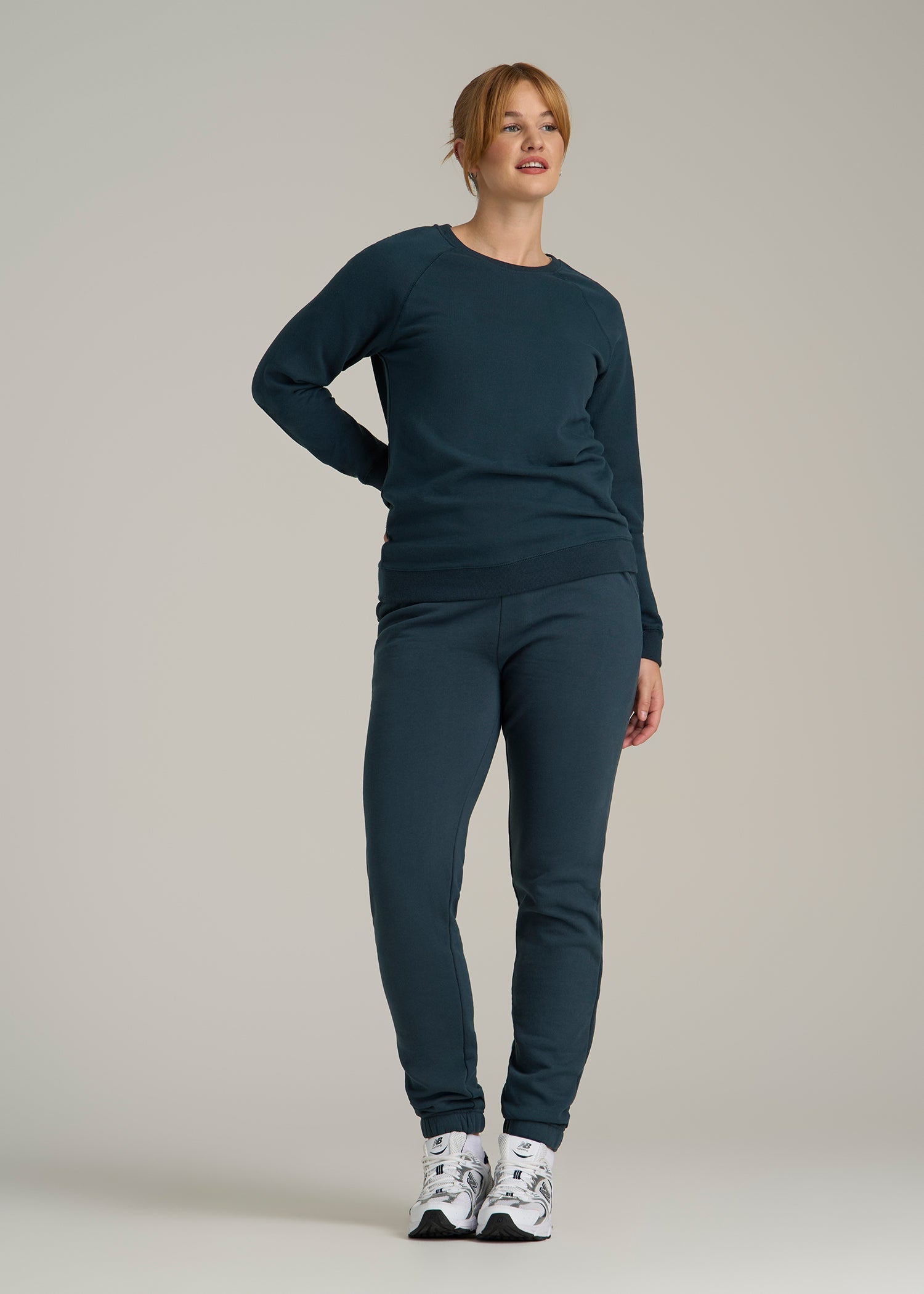 Wearever French Terry Crewneck Sweatshirt for Tall Women in Bright Navy