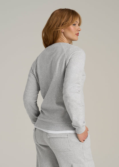 Wearever French Terry Crewneck Sweatshirt for Tall Women in Grey Mix