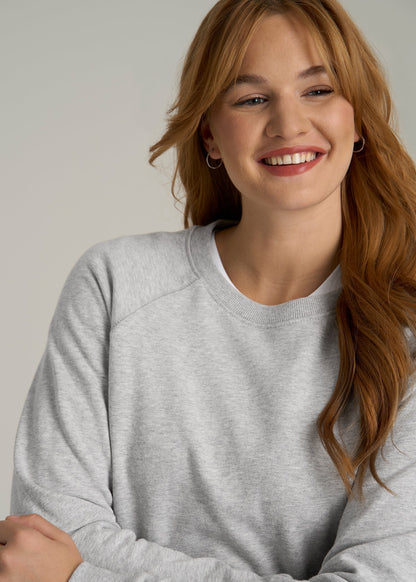 Wearever French Terry Crewneck Sweatshirt for Tall Women in Grey Mix