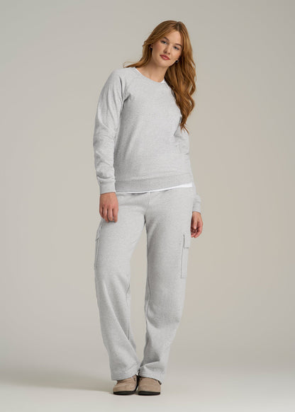 Wearever French Terry Crewneck Sweatshirt for Tall Women in Grey Mix
