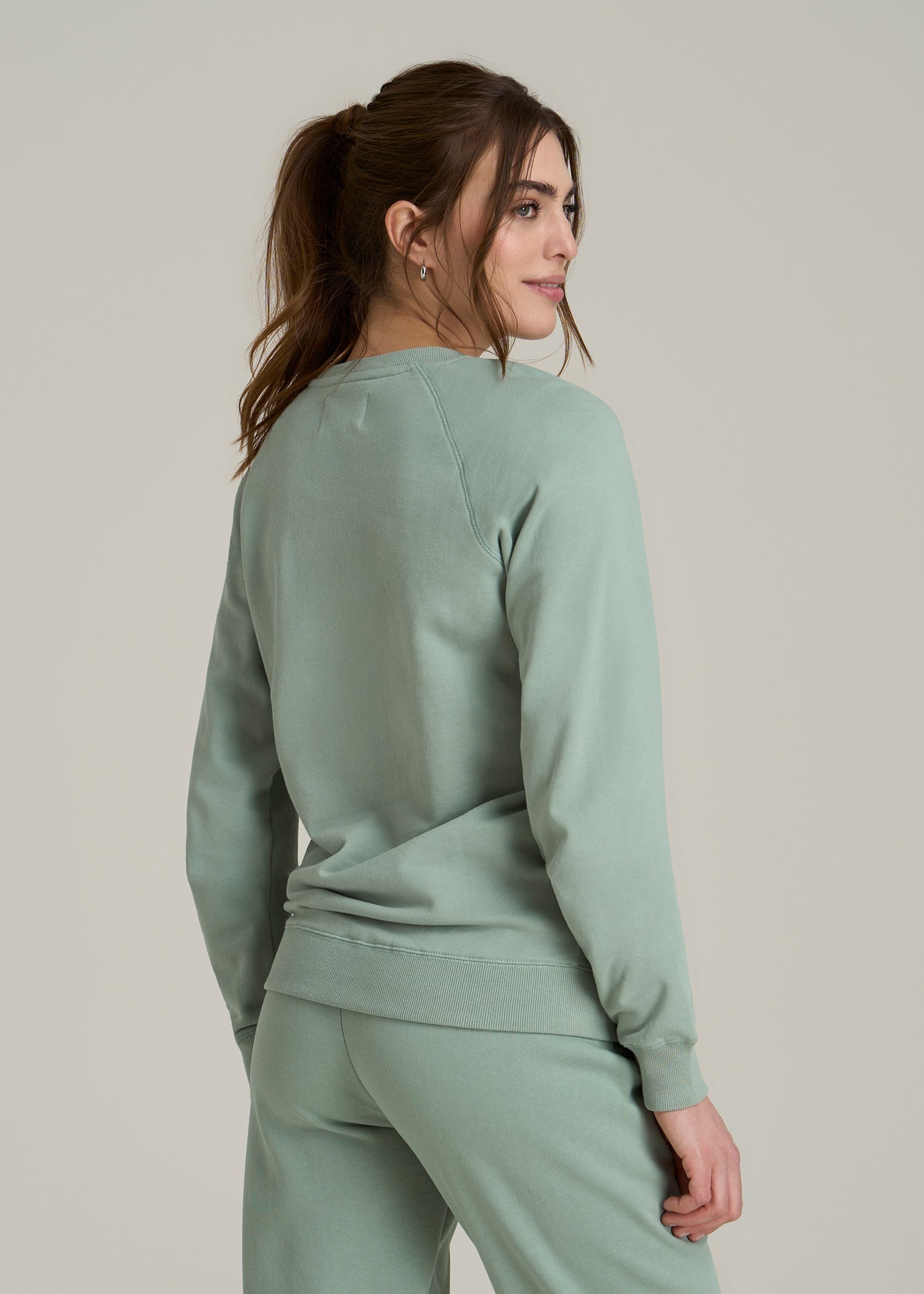 Wearever French Terry Crewneck Sweatshirt for Tall Women in Seagrass