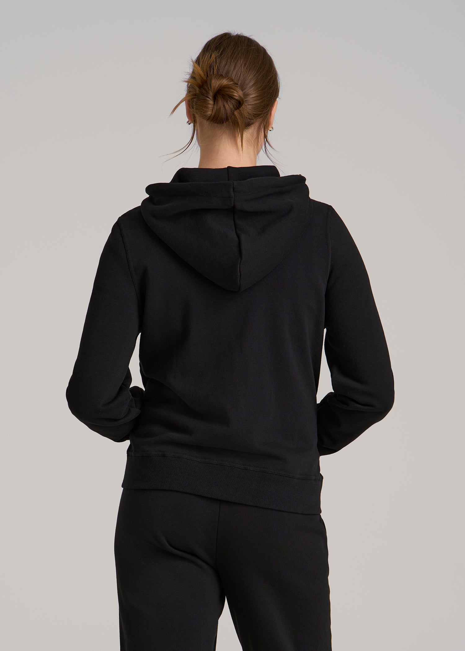 Wearever Fleece Full-Zip Hoodie for Tall Women in Black