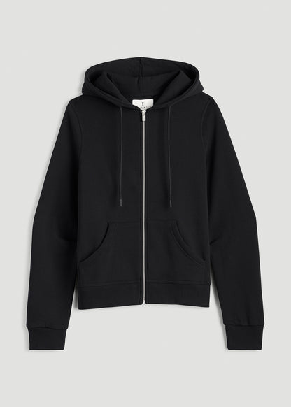 Wearever Fleece Full-Zip Hoodie for Tall Women in Black