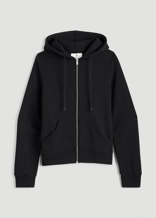 Wearever Fleece Full-Zip Hoodie for Tall Women in Black