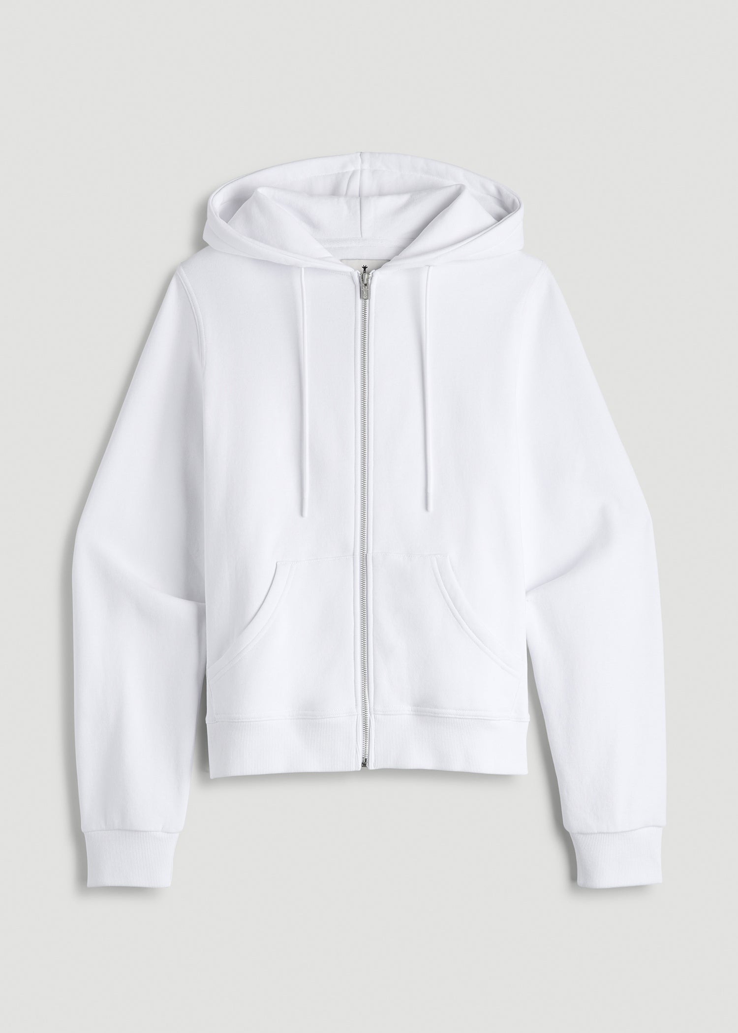 Wearever Fleece Full-Zip Hoodie for Tall Women in Optic White