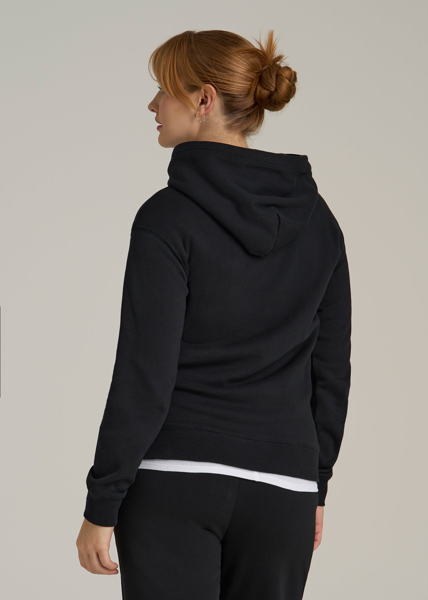 Wearever Fleece Relaxed Fit Hoodie for Tall Women in Black