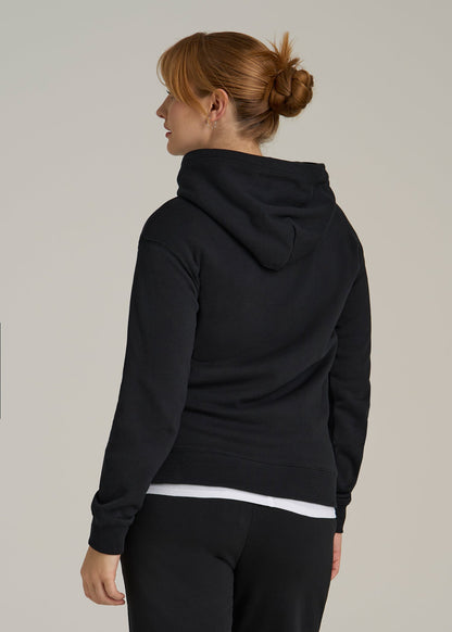 Wearever Fleece Relaxed Fit Hoodie for Tall Women in Black