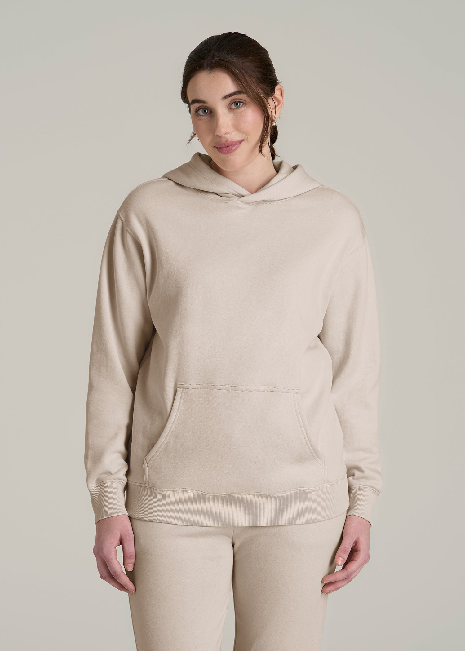 Wearever Fleece Relaxed Fit Hoodie for Tall Women in Shell