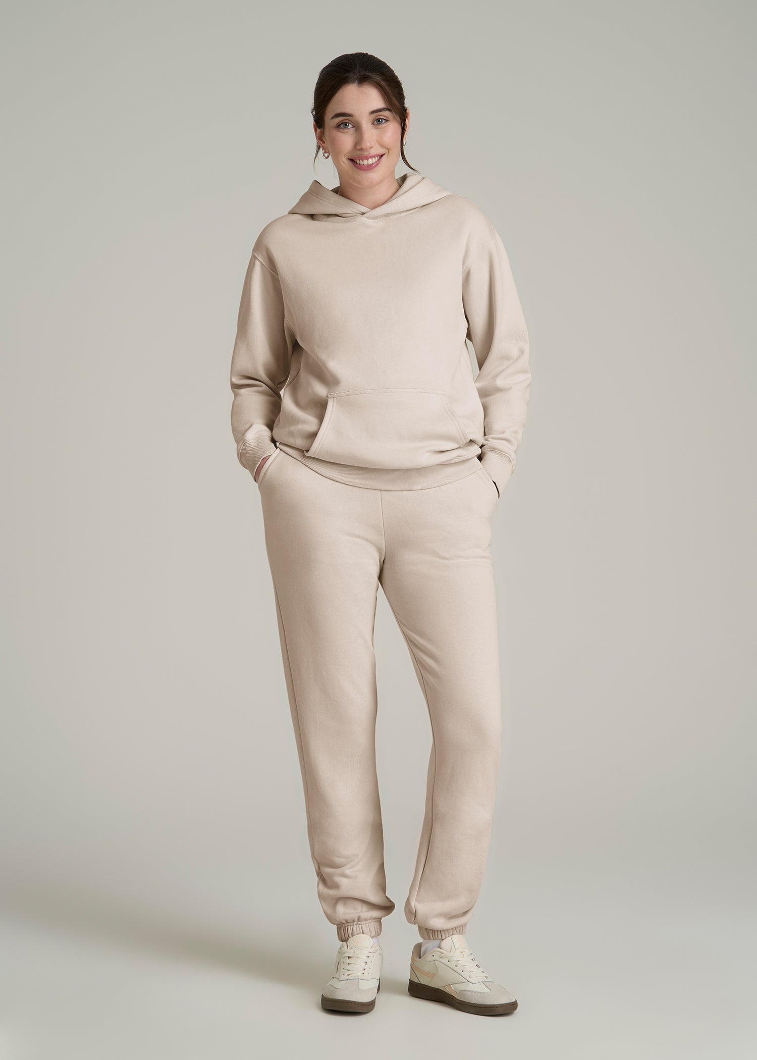 Wearever Fleece Relaxed Fit Hoodie for Tall Women in Shell