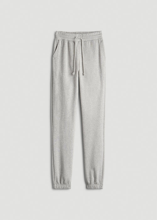 Wearever Fleece Slim Fit High-Waisted Garment Dye Sweatpants for Tall Women in Grey Mix