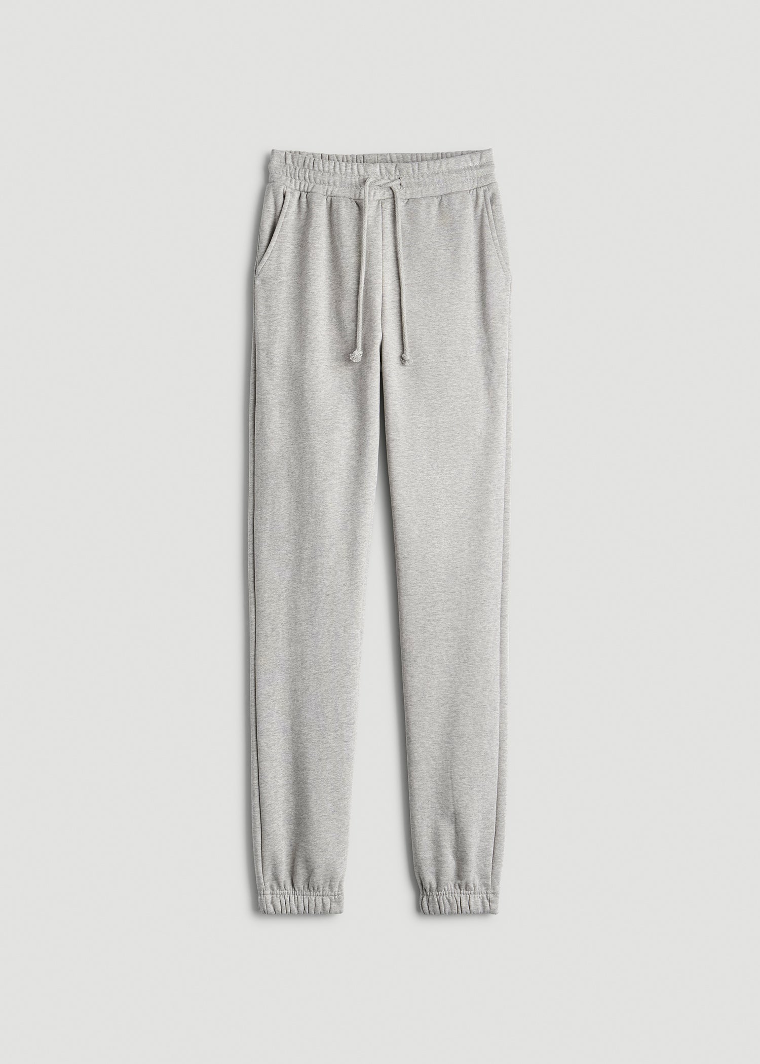 Wearever Fleece Slim Fit High-Waisted Garment Dye Sweatpants for Tall Women in Grey Mix
