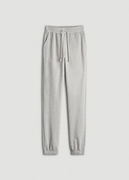 Wearever Fleece Slim Fit High-Waisted Garment Dye Sweatpants for Tall Women in Grey Mix