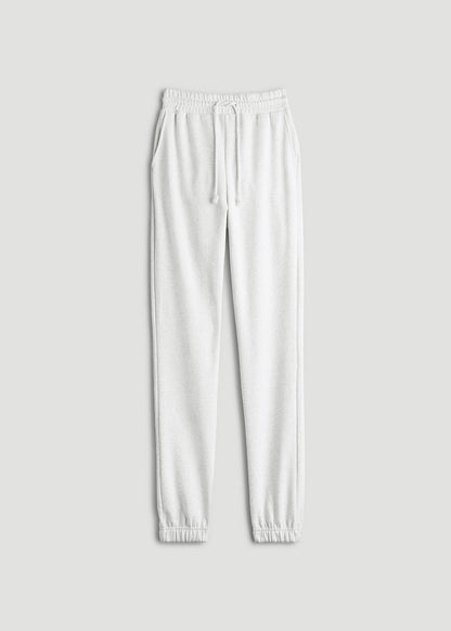 Wearever Fleece Slim Fit High-Waisted Garment Dye Sweatpants for Tall Women in Heather Cloud White