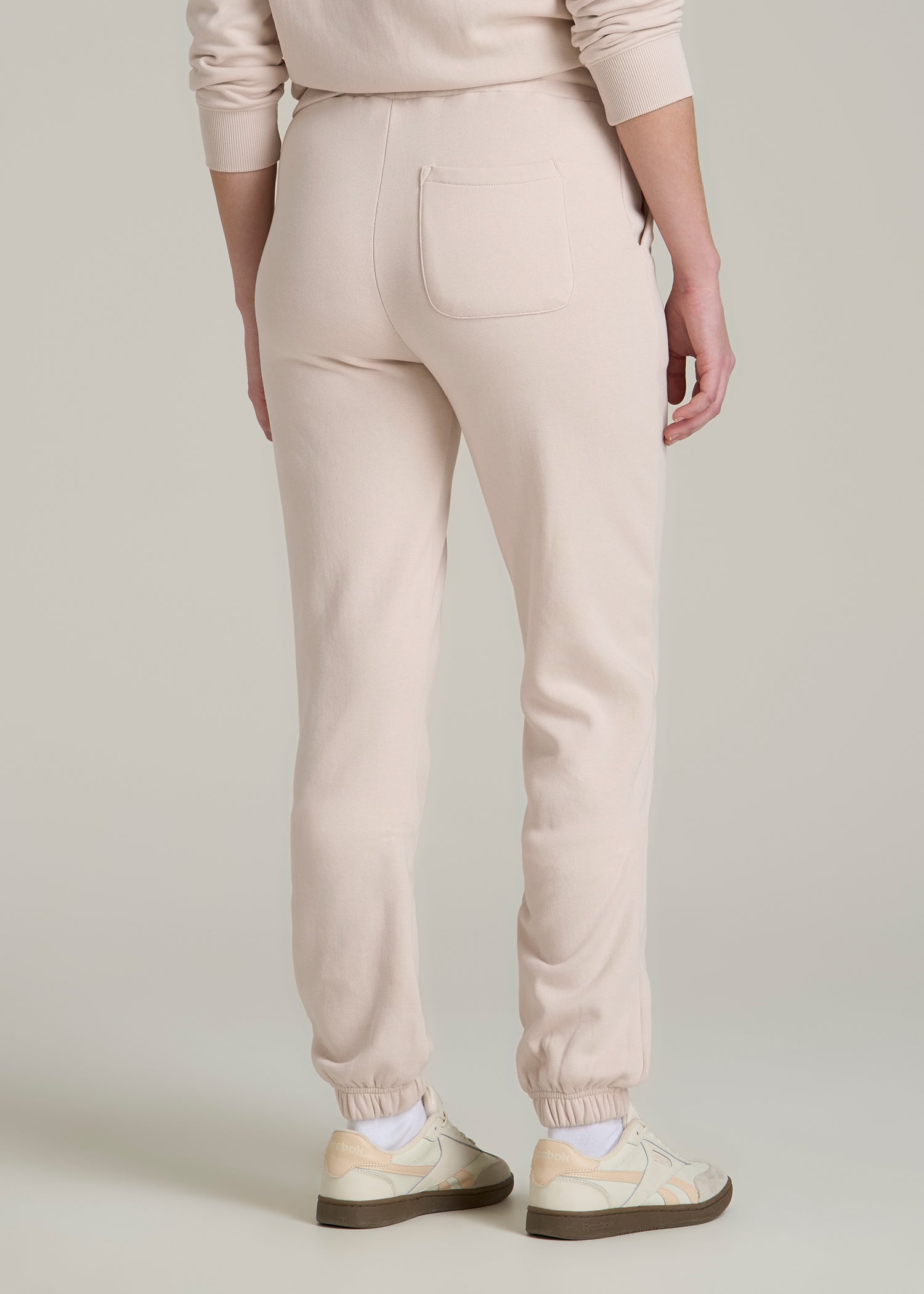 Wearever Fleece Slim Fit High-Waisted Garment Dye Sweatpants for Tall Women in Shell