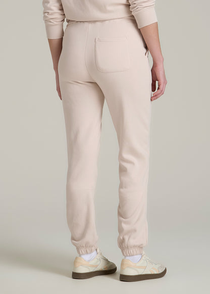 Wearever Fleece Slim Fit High-Waisted Garment Dye Sweatpants for Tall Women in Shell