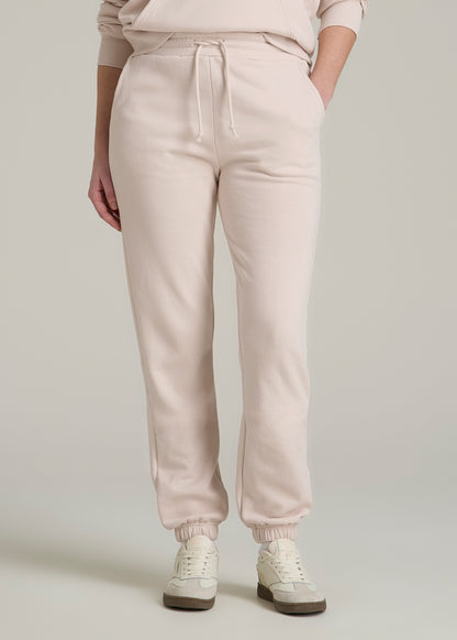 Wearever Fleece Slim Fit High-Waisted Garment Dye Sweatpants for Tall Women in Shell