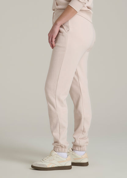 Wearever Fleece Slim Fit High-Waisted Garment Dye Sweatpants for Tall Women in Shell