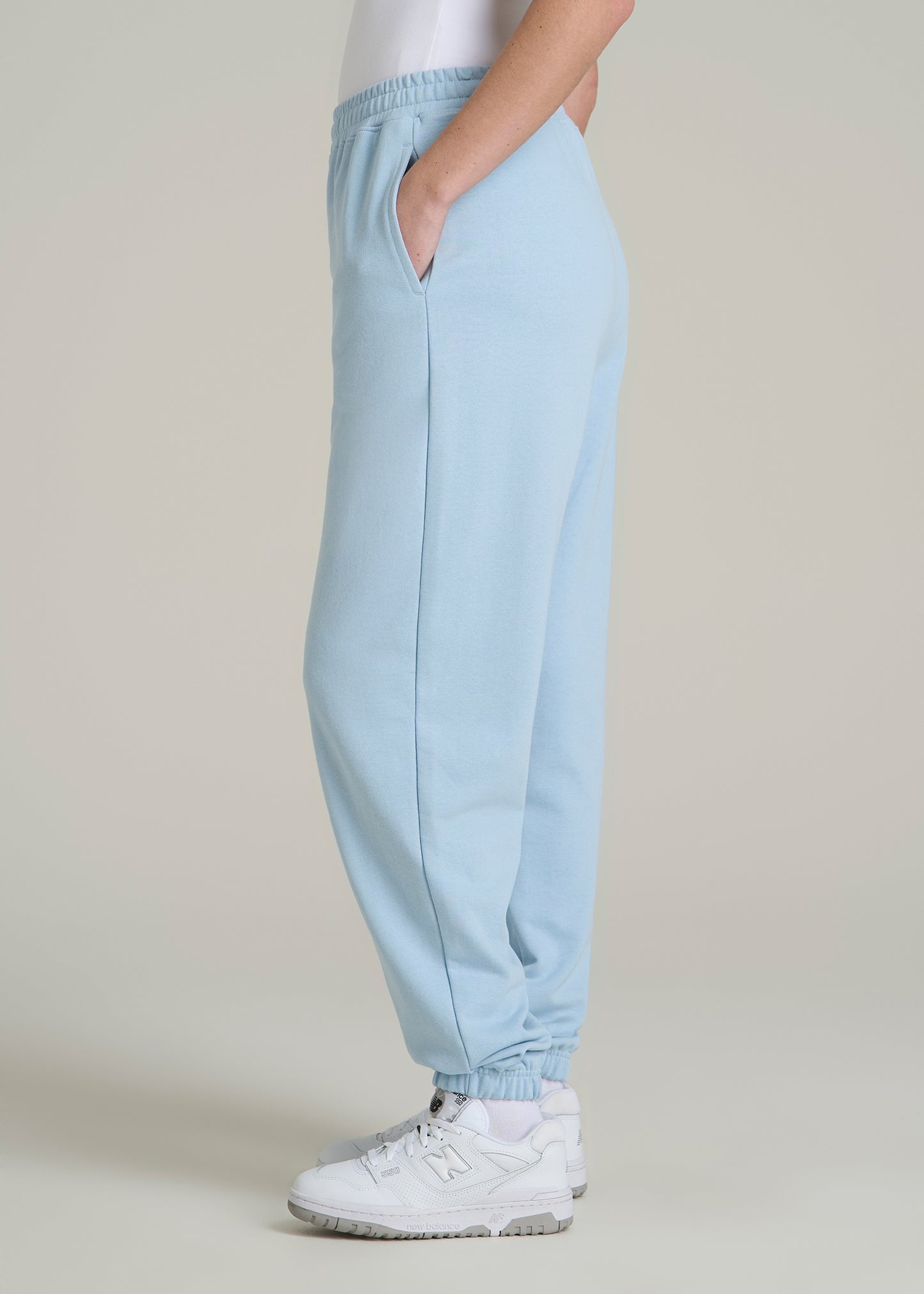 Wearever Oversized French Terry Joggers for Tall Women in Ice Blue