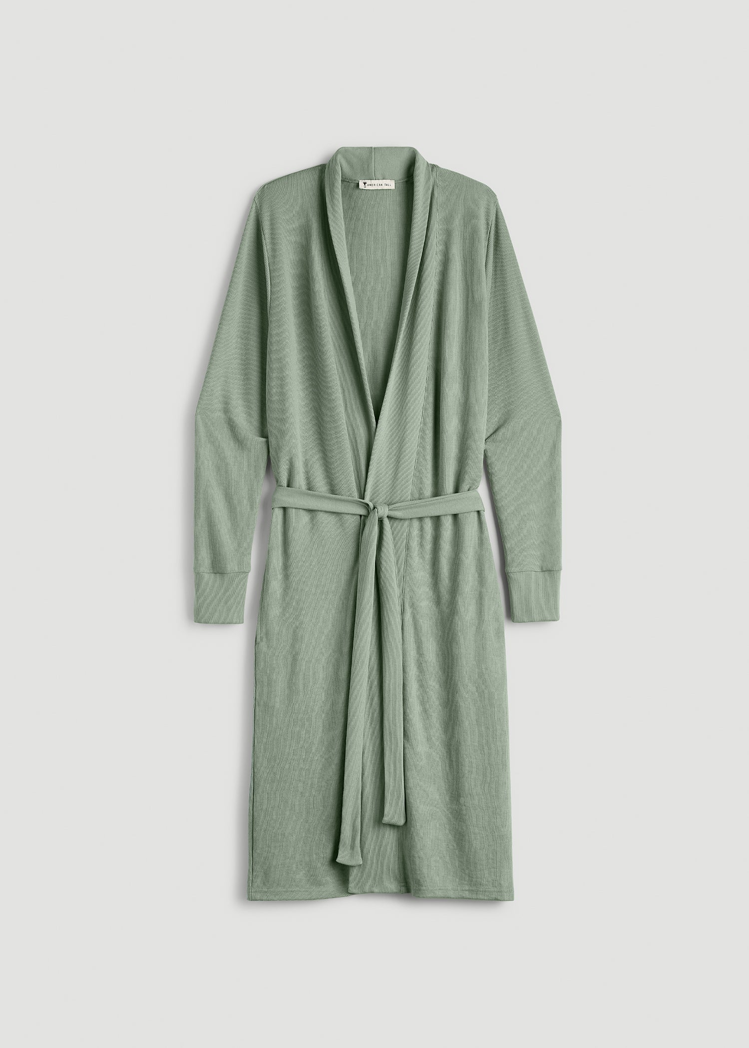 Waffle Lounge Robe for Tall Women in Seagrass