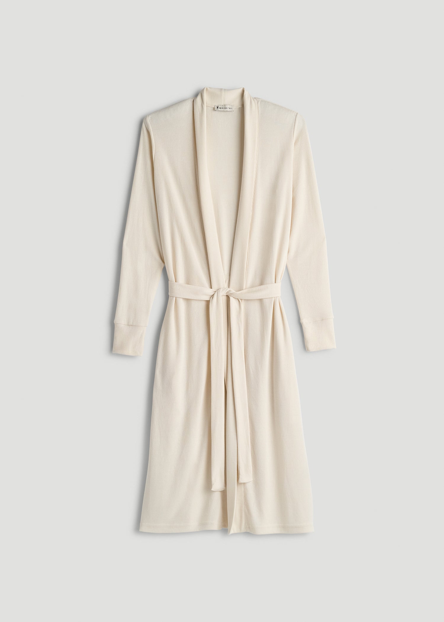 Waffle Lounge Robe for Tall Women in White Alyssum