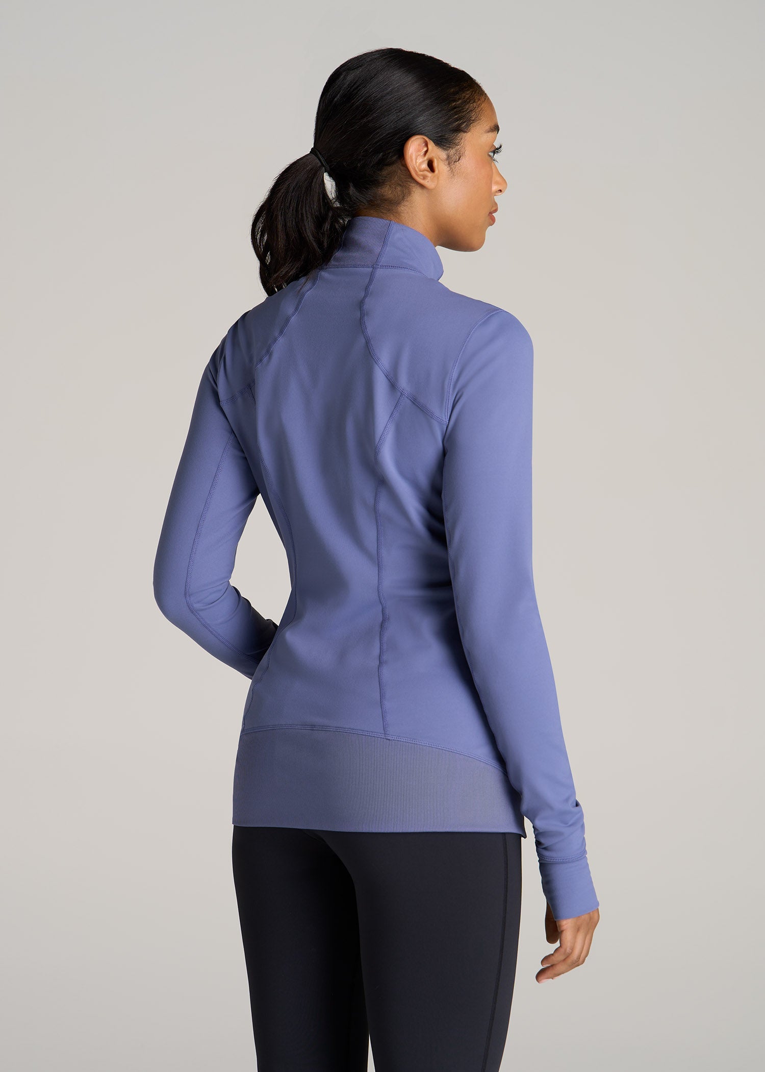 Women's Athletic Zip-Up Jacket for Tall Women in Marlin Blue