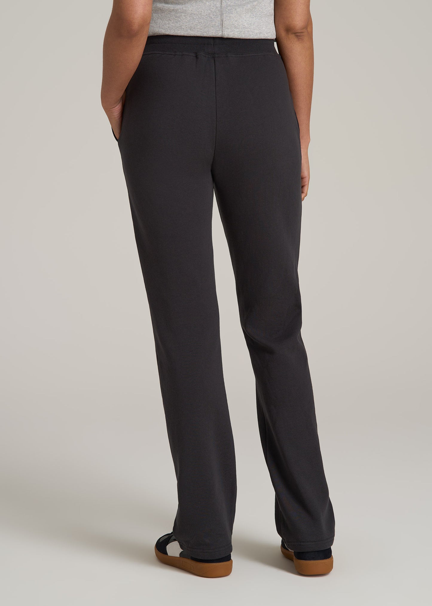 Wearever Fleece Open-Bottom Sweatpants for Tall Women in Graphite Black