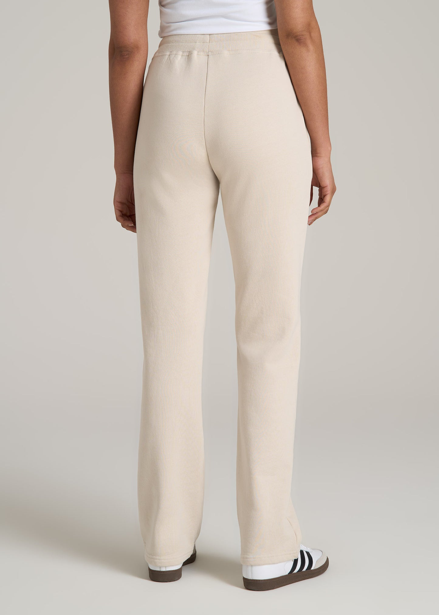 Wearever Fleece Open-Bottom Sweatpants for Tall Women in Light Stone