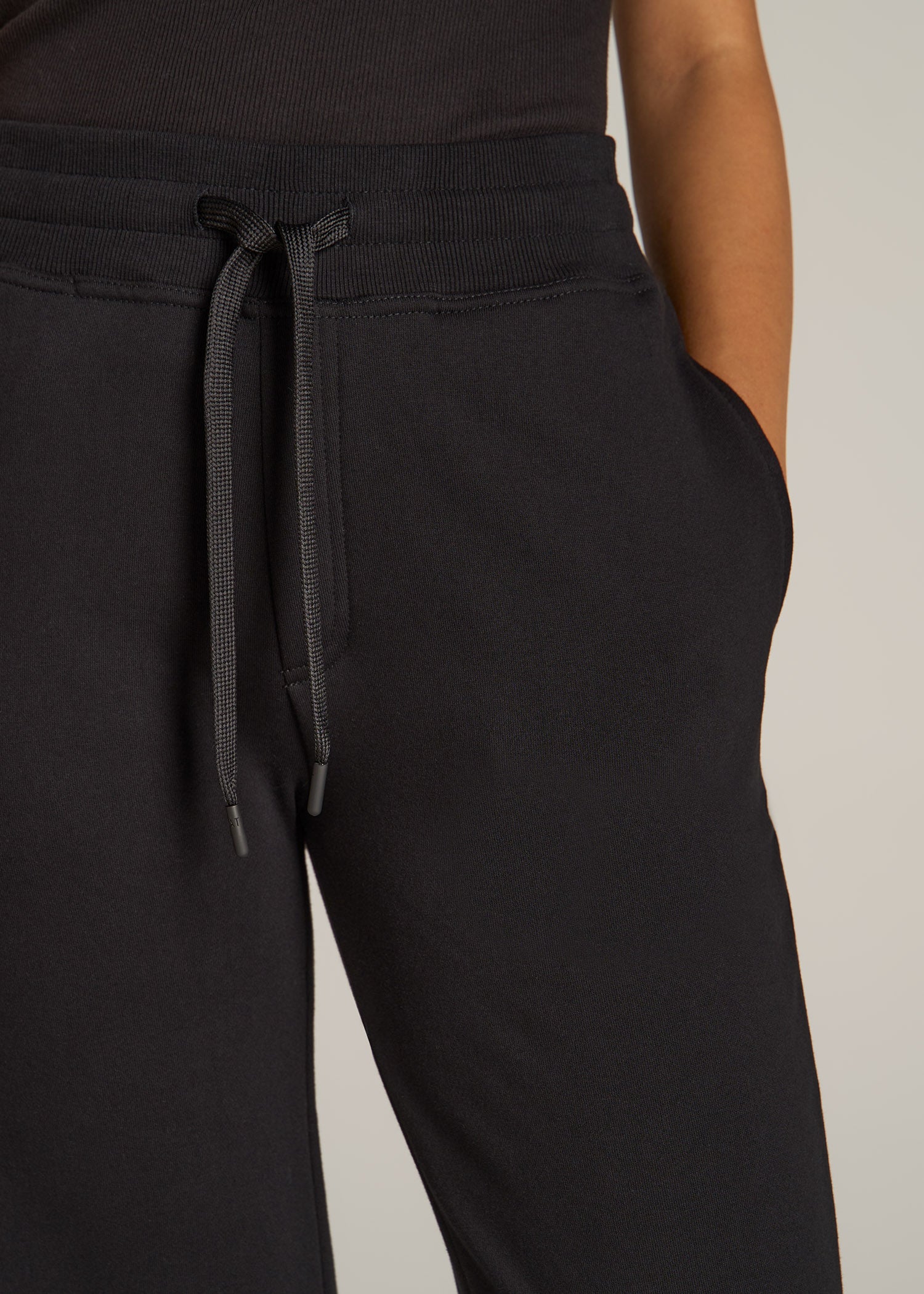 Tall Sweatpants for Women: Fleece Open Bottom Pants Black – American Tall
