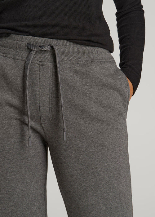 Wearever Fleece Open-Bottom Sweatpants for Tall Women in Charcoal Mix