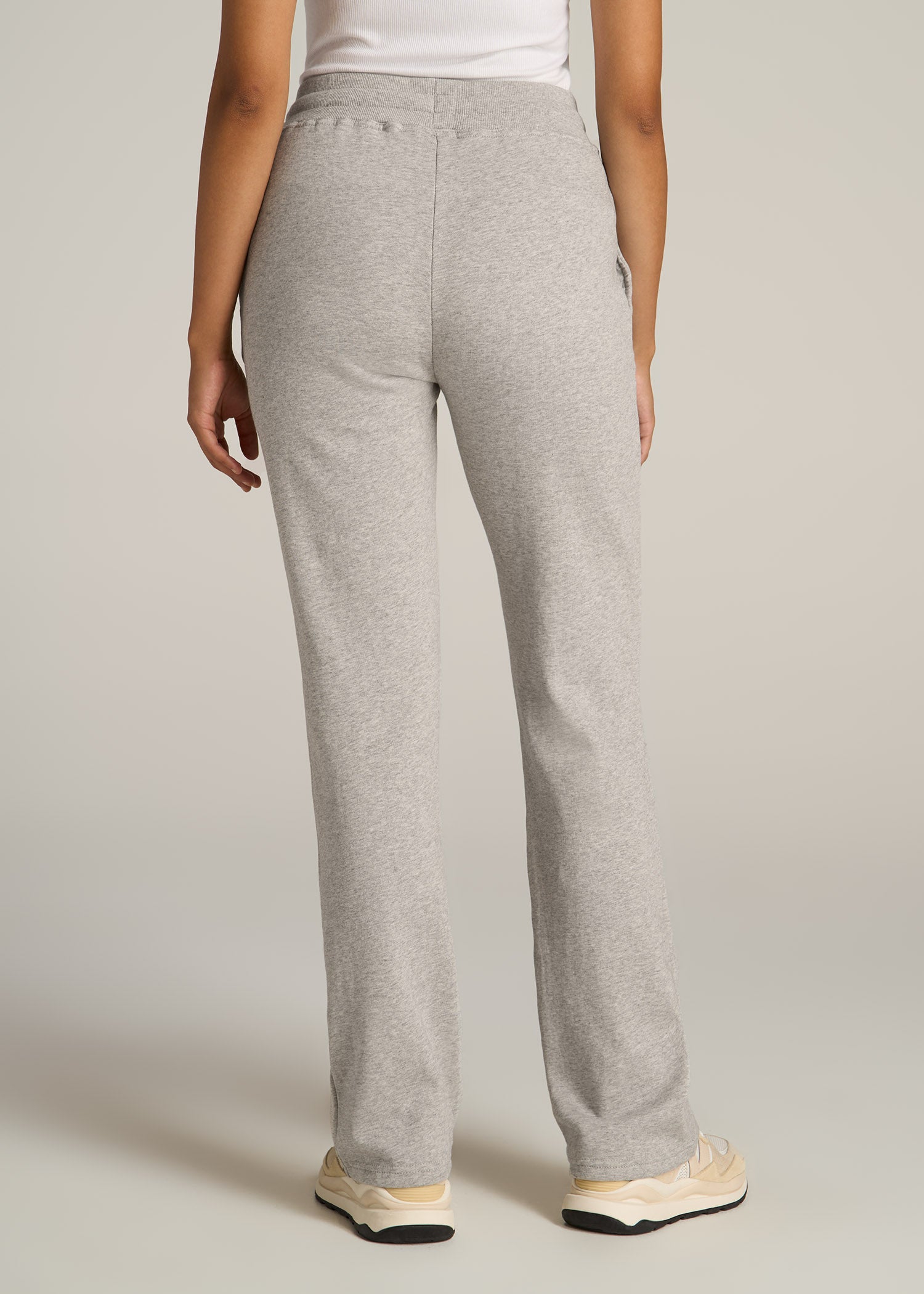 Grey Sweatpants for Tall Women: Fleece Open Bottom Pants