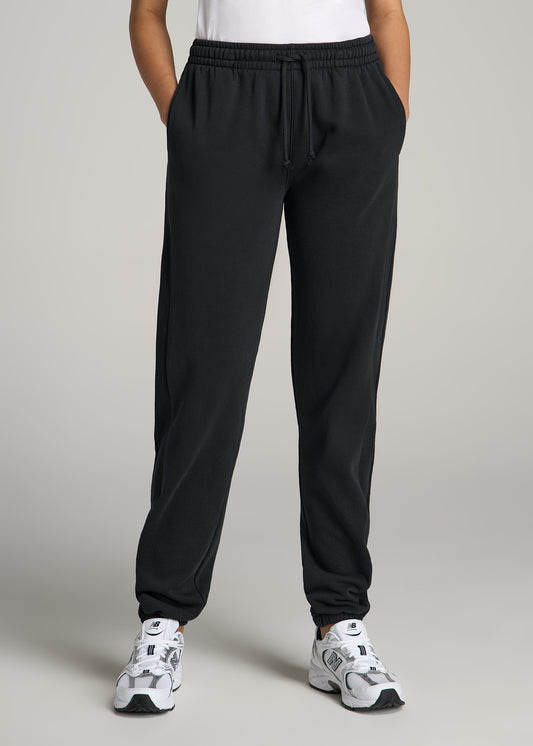 Wearever Fleece SLIM-FIT High-Waisted Women's Tall Sweatpants in Black