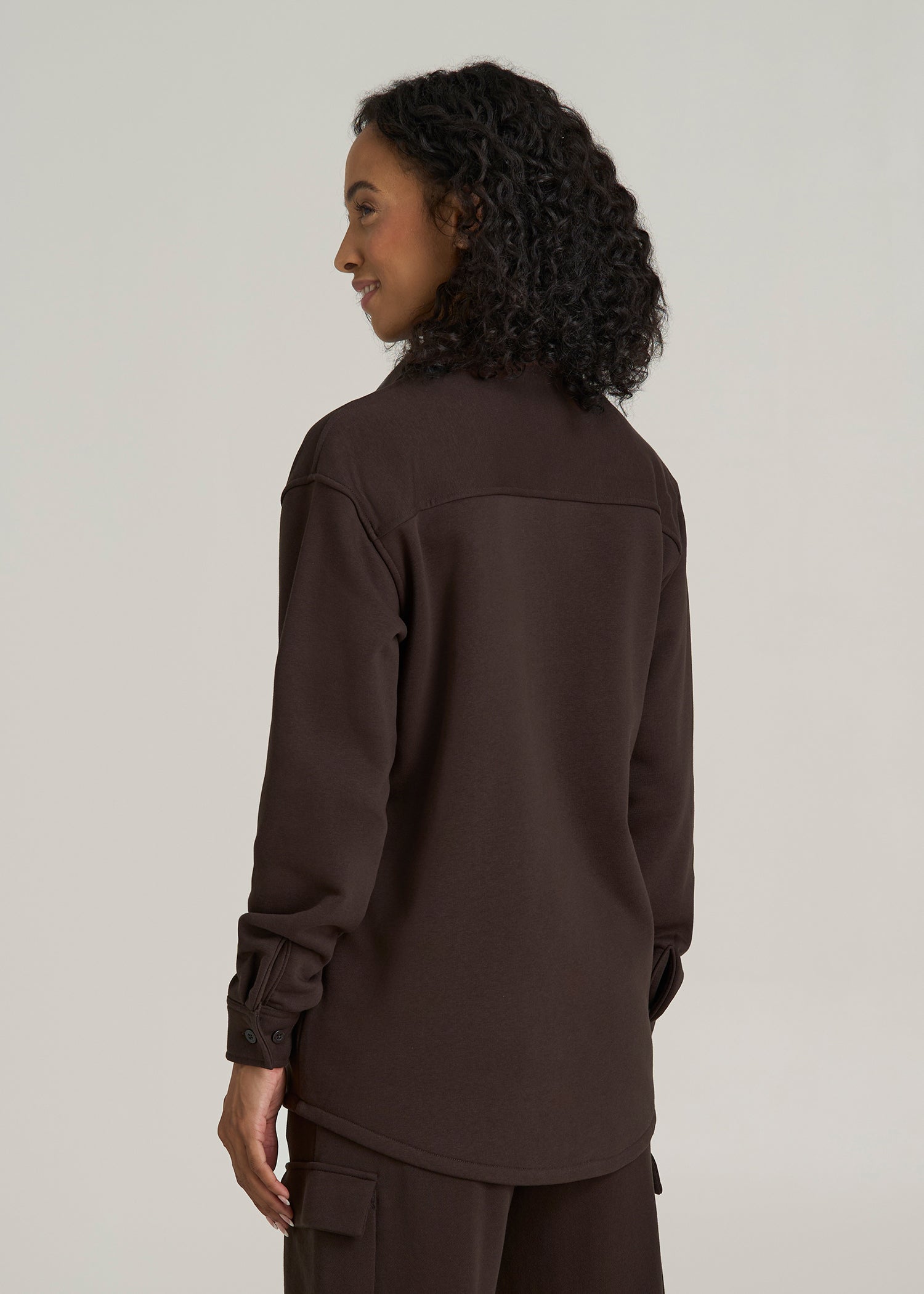 Wearever 2.0 Fleece Shacket for Tall Women in Espresso
