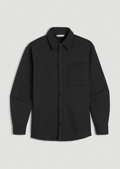 Wearever 2.0 Fleece Shacket for Tall Women in Graphite Black