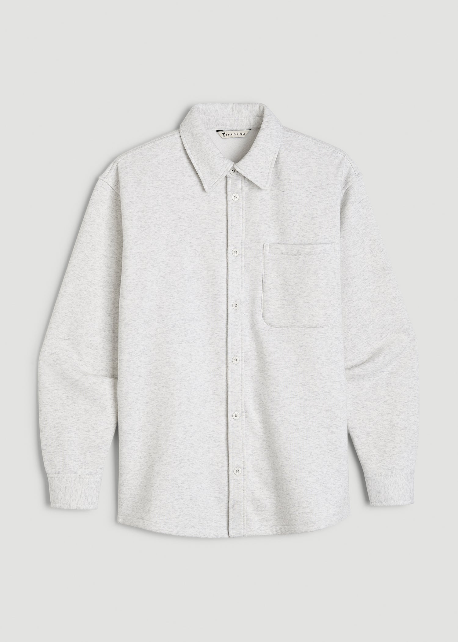 Wearever 2.0 Fleece Shacket for Tall Women in Heather Cloud White