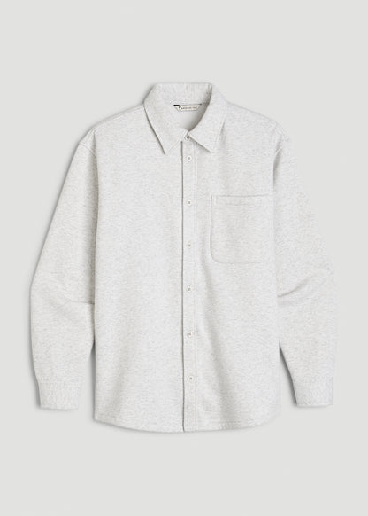 Wearever 2.0 Fleece Shacket for Tall Women in Heather Cloud White