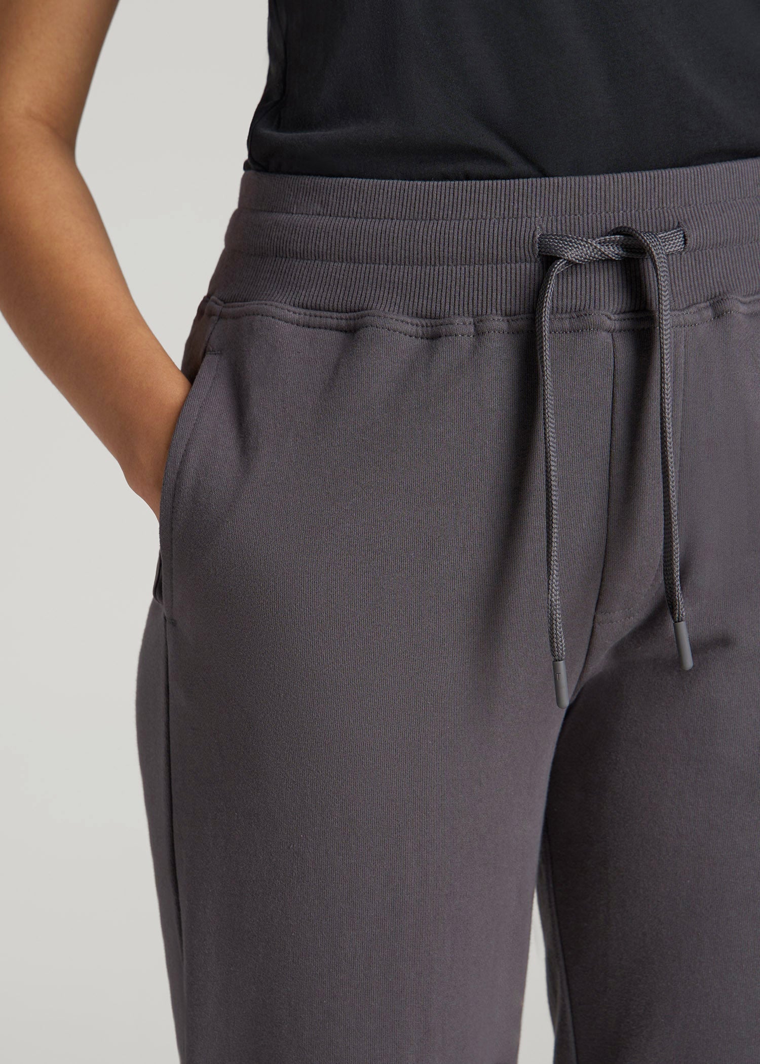 Women Tall Basic French Terry Jogger Charcoal | American Tall