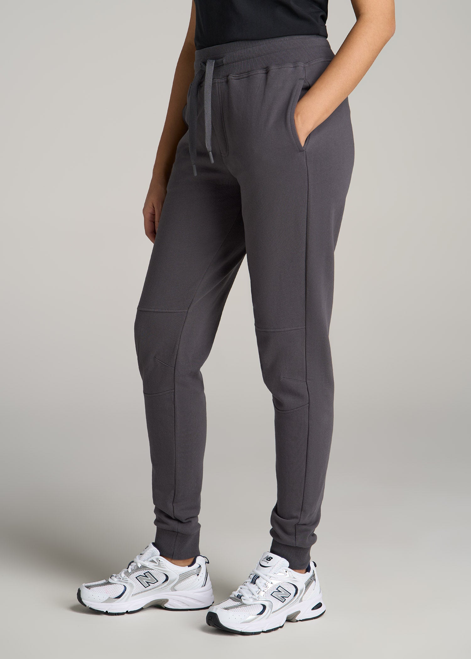 Women Tall Basic French Terry Jogger Charcoal | American Tall