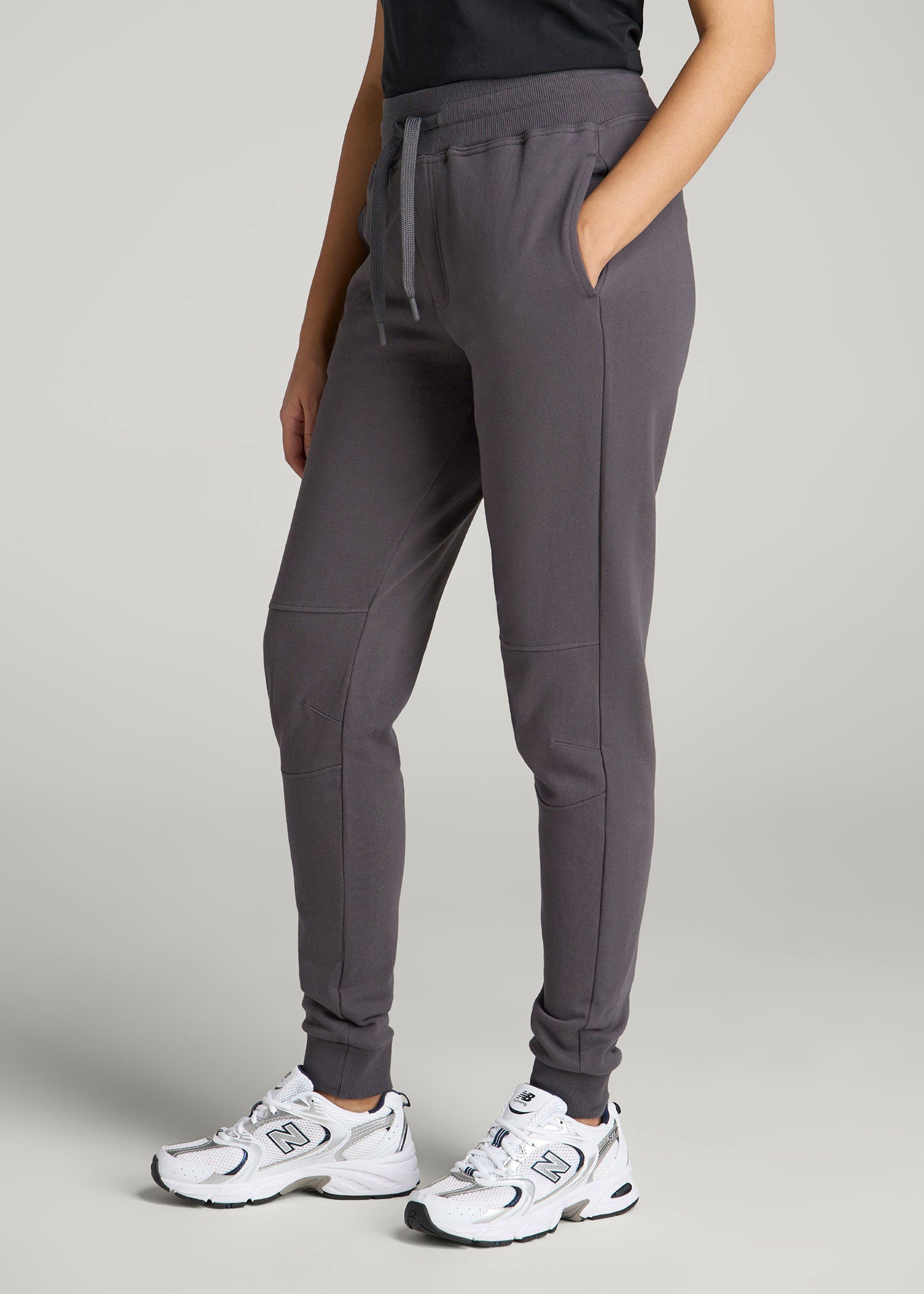 Women Tall Basic French Terry Jogger Charcoal | American Tall