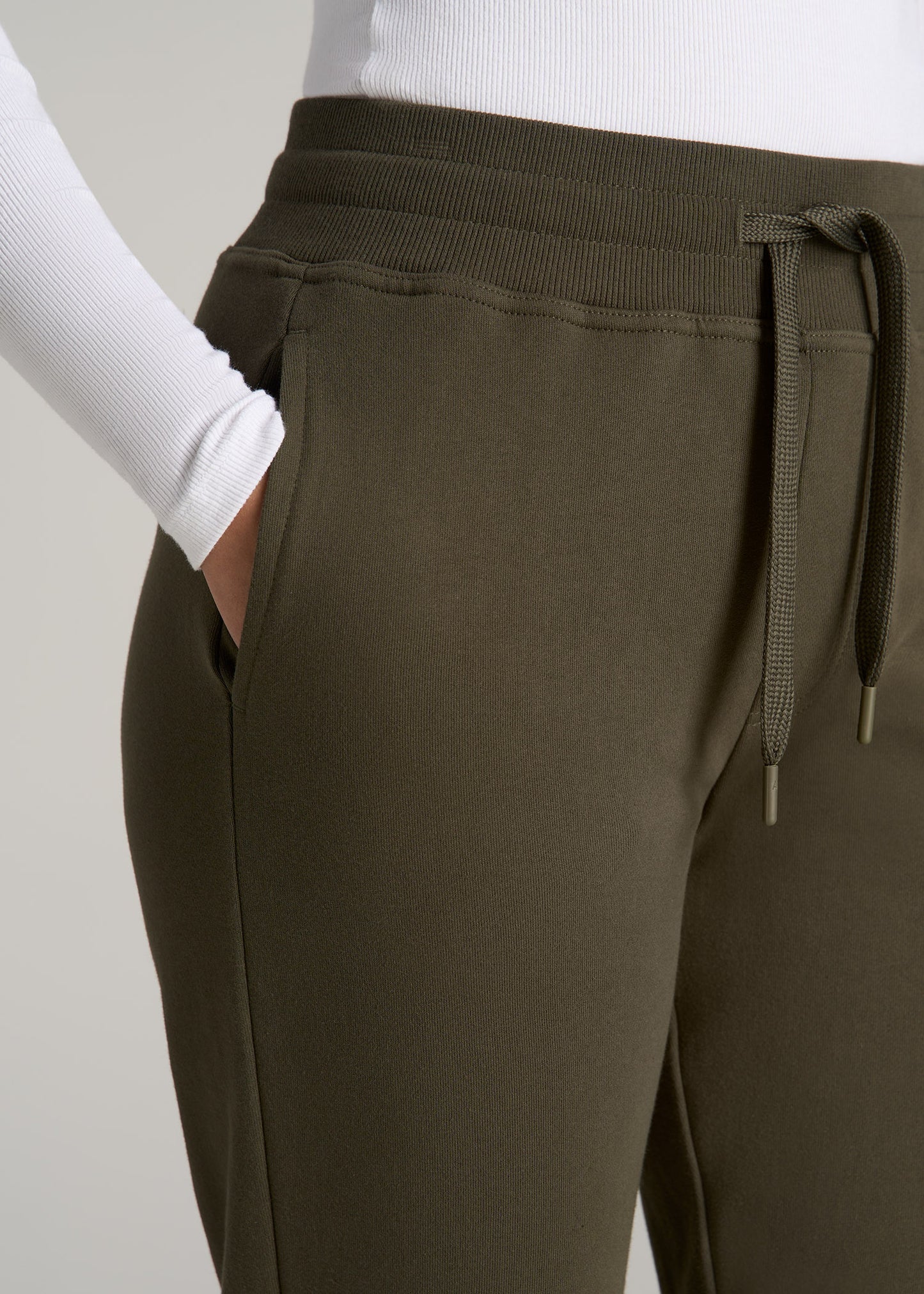 Women Tall Basic French Terry Jogger Fern Green | American Tall