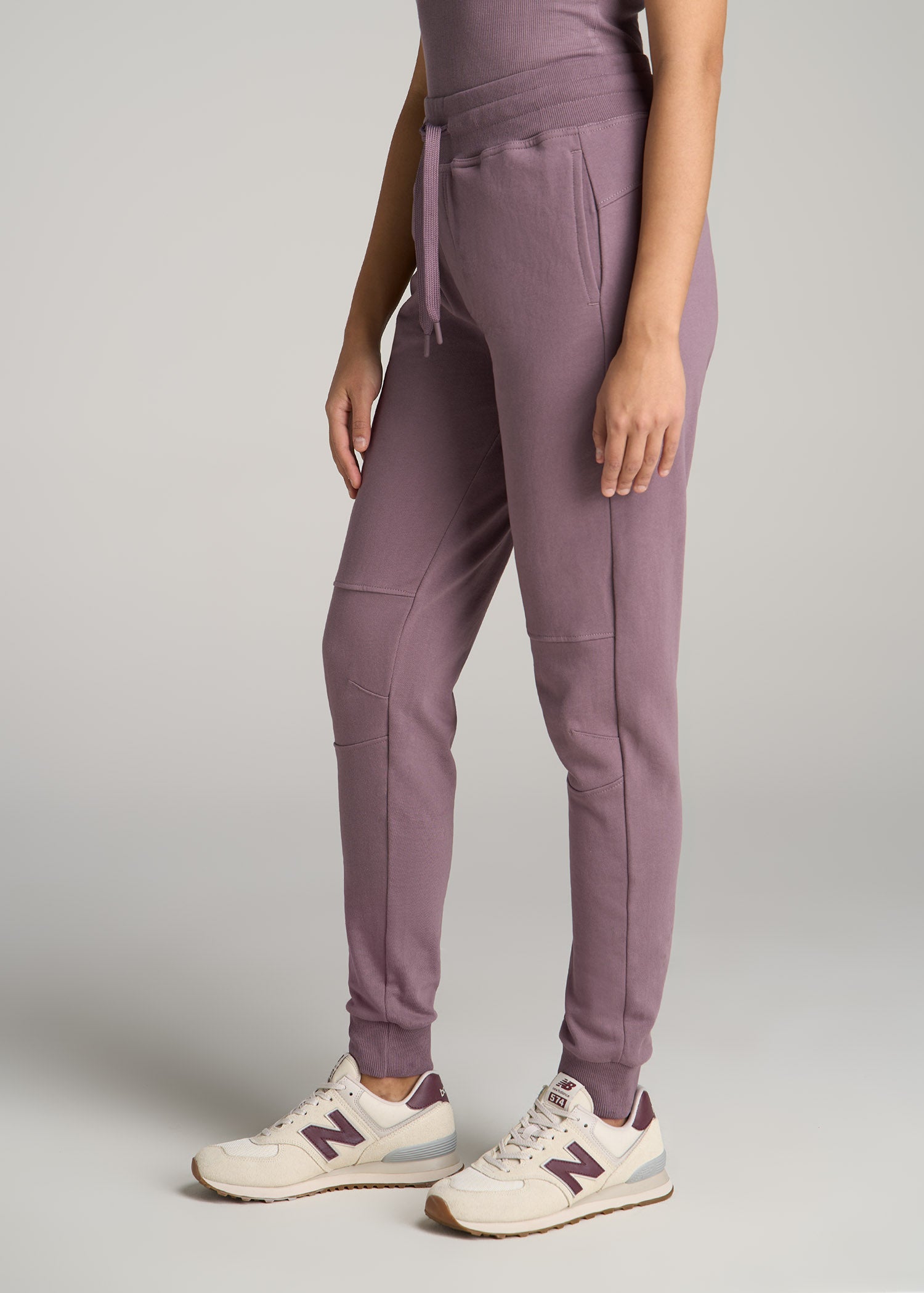 Women Tall Basic French Terry Jogger Smoked Mauve
