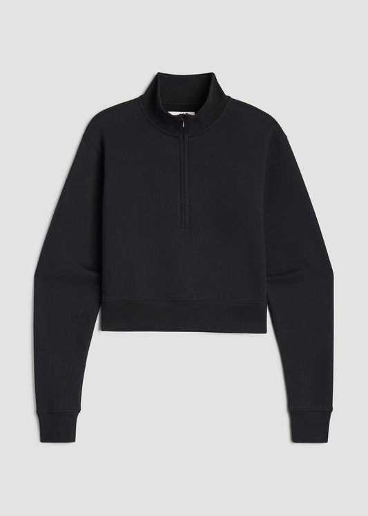 Wearever 2.0 Half Zip Cropped Sweatshirt for Tall Women in Black