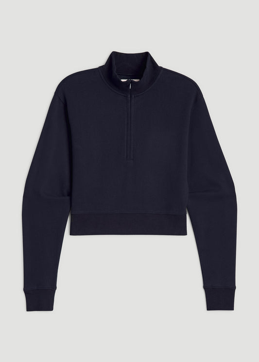 Wearever 2.0 Half Zip Cropped Sweatshirt for Tall Women in Evening Blue