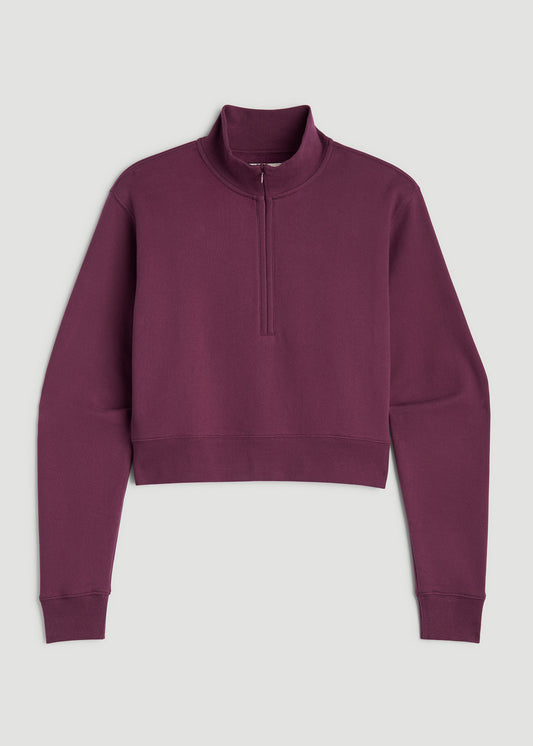 Wearever 2.0 Half Zip Cropped Sweatshirt for Tall Women in Purple Gumdrop