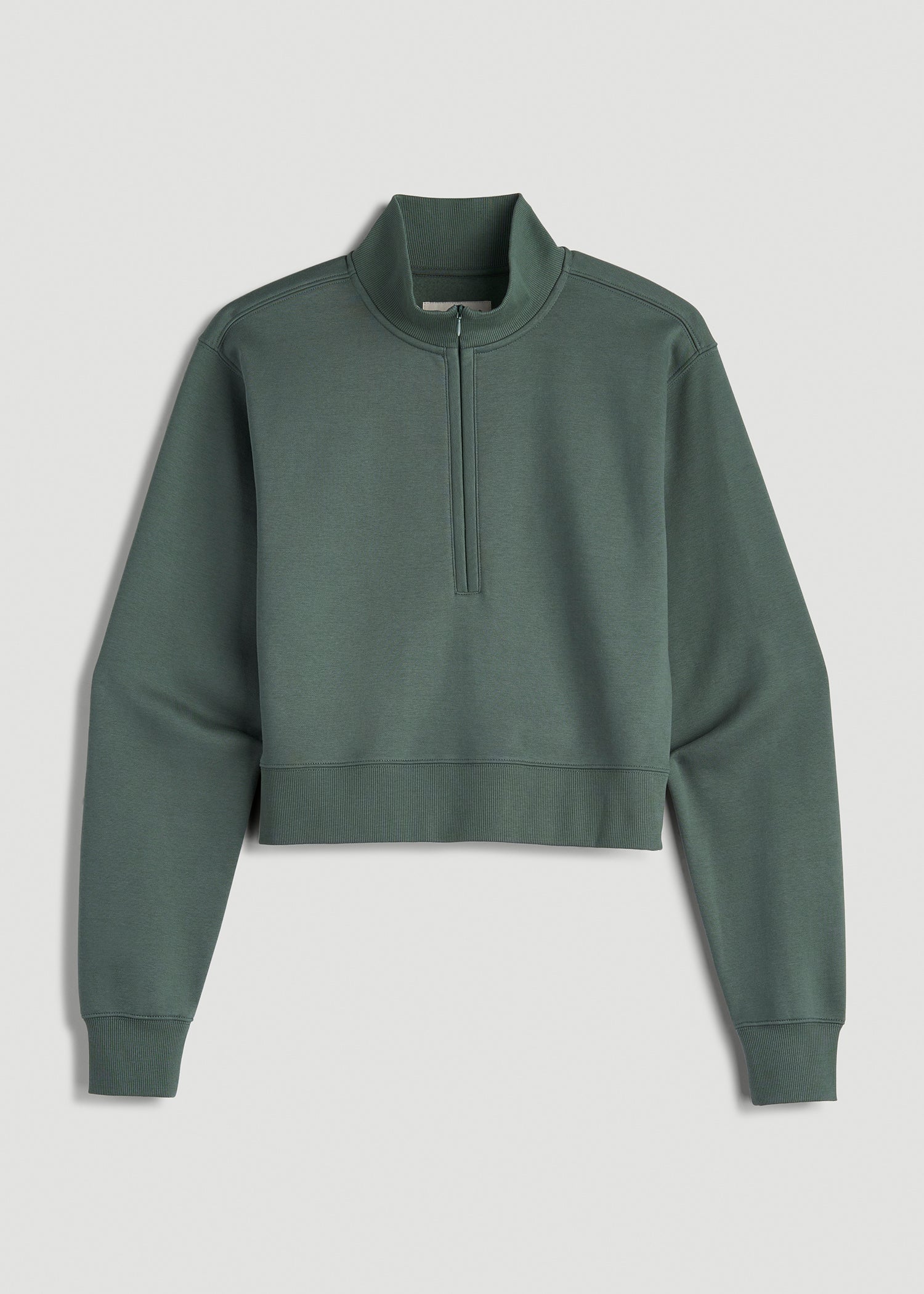 Wearever 2.0 Fleece Half-Zip Cropped Sweatshirt for Tall Women in Balsam Green