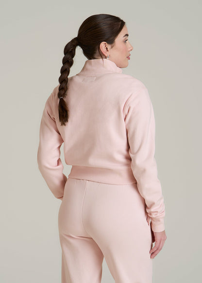Wearever 2.0 Fleece Half-Zip Cropped Sweatshirt for Tall Women in Barely Pink