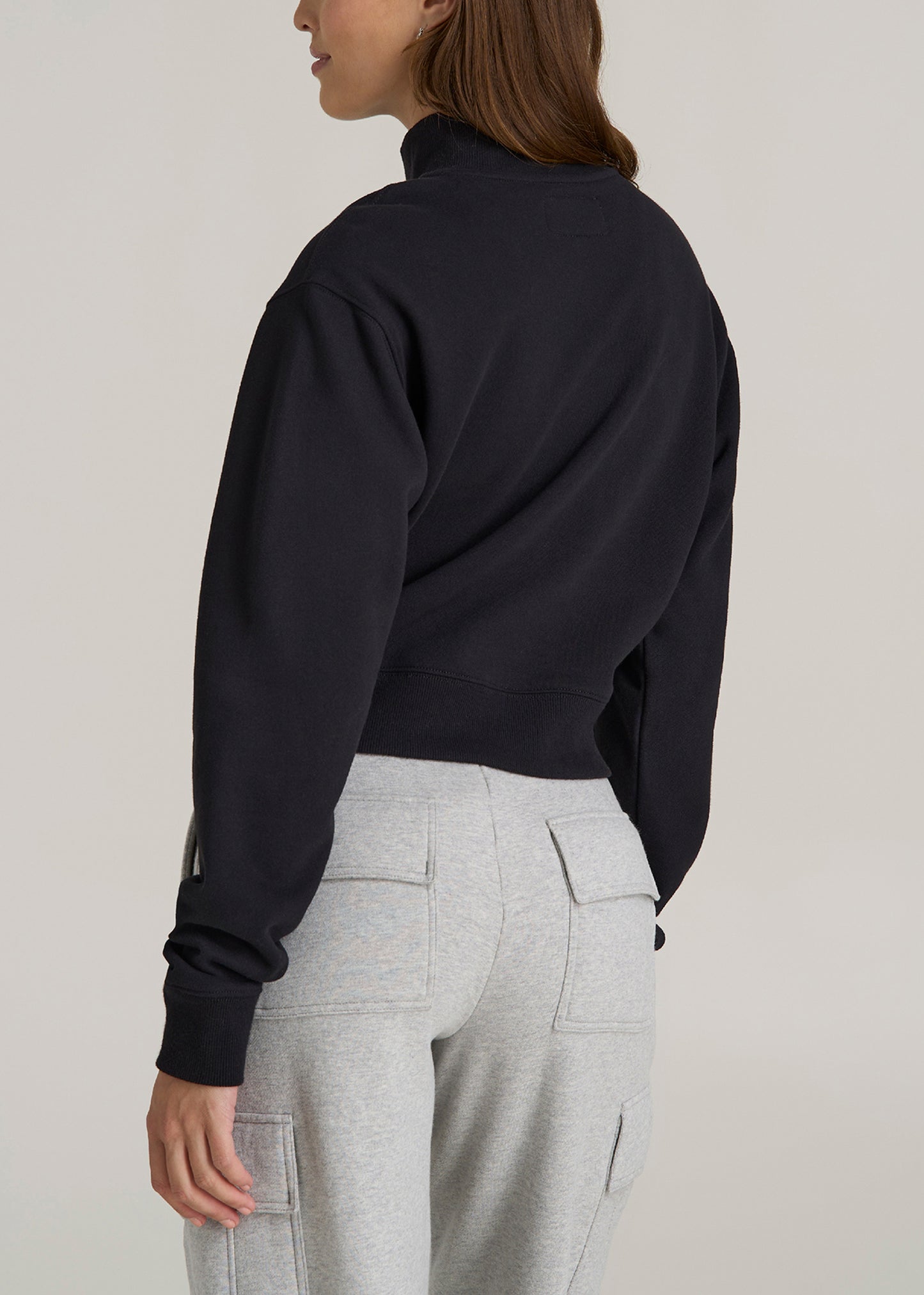 Wearever 2.0 Half-Zip Cropped Sweatshirt for Tall Women in Black